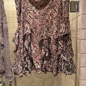 Lauren Ralph Lauren Leopard Print Ruffle Skirt